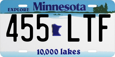 MN license plate 455LTF