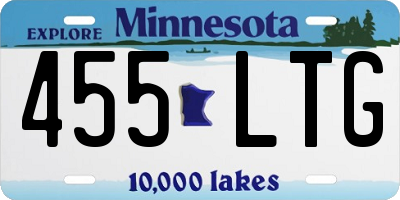 MN license plate 455LTG