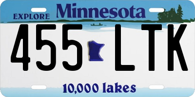 MN license plate 455LTK