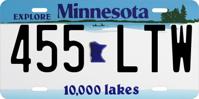 MN license plate 455LTW