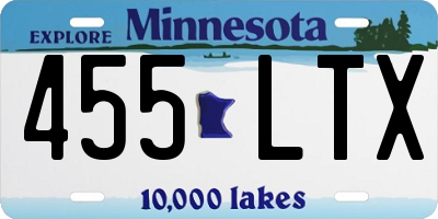 MN license plate 455LTX