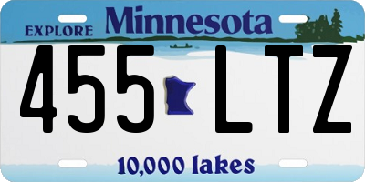 MN license plate 455LTZ