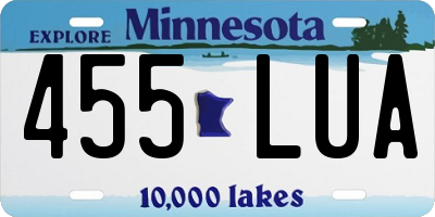 MN license plate 455LUA