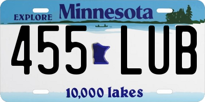 MN license plate 455LUB