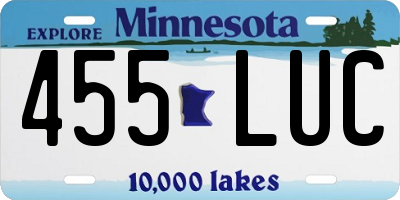 MN license plate 455LUC