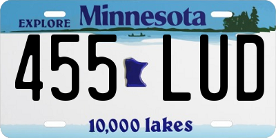 MN license plate 455LUD