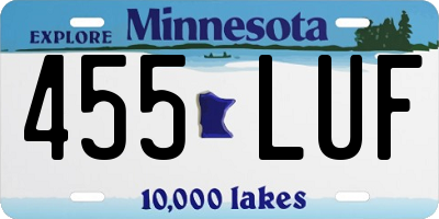 MN license plate 455LUF