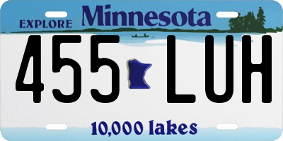 MN license plate 455LUH