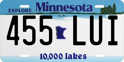 MN license plate 455LUI