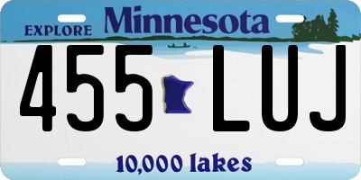 MN license plate 455LUJ