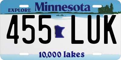 MN license plate 455LUK