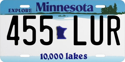 MN license plate 455LUR
