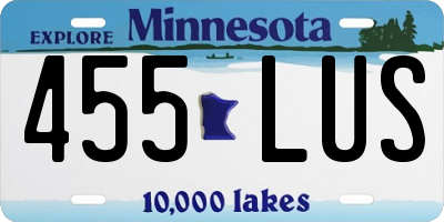 MN license plate 455LUS