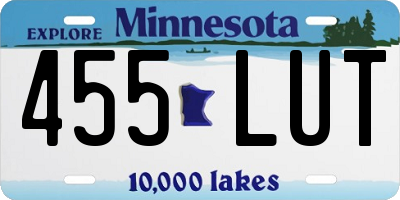 MN license plate 455LUT