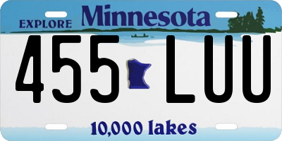 MN license plate 455LUU