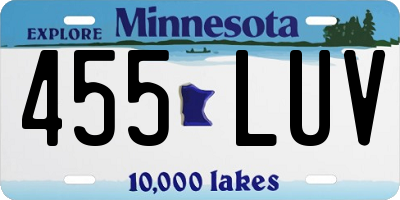 MN license plate 455LUV