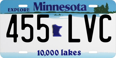 MN license plate 455LVC