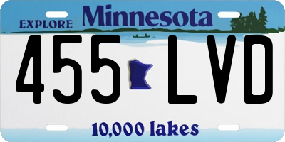 MN license plate 455LVD