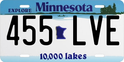MN license plate 455LVE