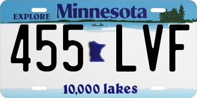 MN license plate 455LVF