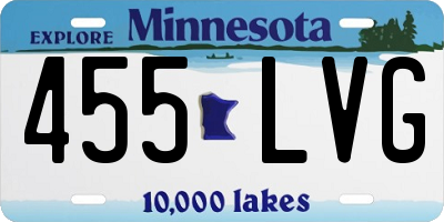MN license plate 455LVG