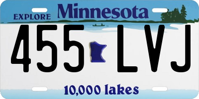 MN license plate 455LVJ