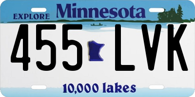 MN license plate 455LVK