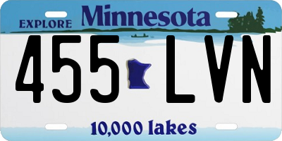 MN license plate 455LVN