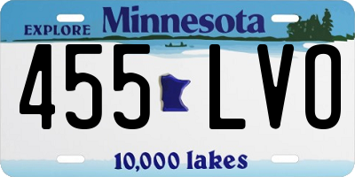 MN license plate 455LVO