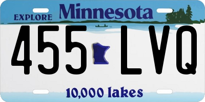 MN license plate 455LVQ