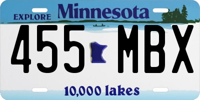 MN license plate 455MBX