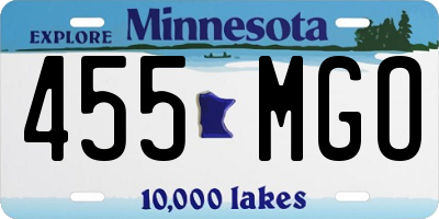 MN license plate 455MGO