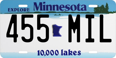 MN license plate 455MIL