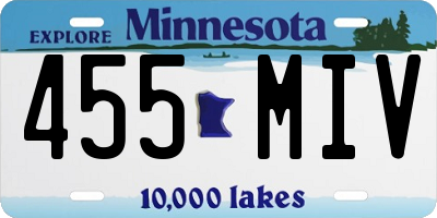 MN license plate 455MIV