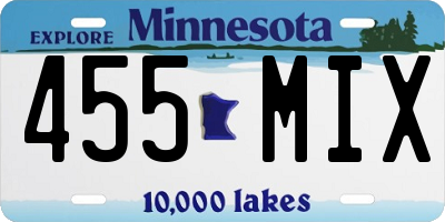 MN license plate 455MIX