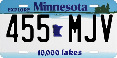 MN license plate 455MJV