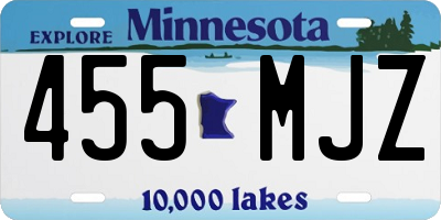 MN license plate 455MJZ