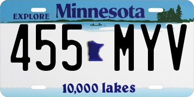 MN license plate 455MYV
