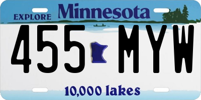 MN license plate 455MYW