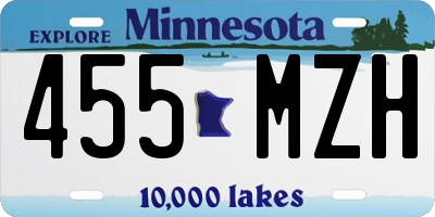 MN license plate 455MZH