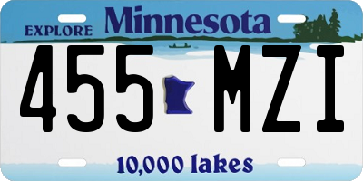 MN license plate 455MZI
