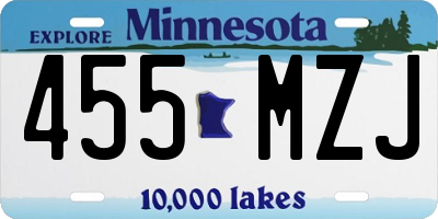 MN license plate 455MZJ