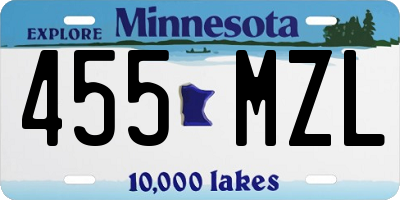 MN license plate 455MZL