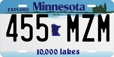 MN license plate 455MZM