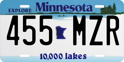 MN license plate 455MZR