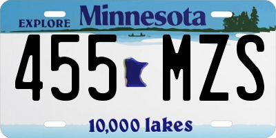 MN license plate 455MZS