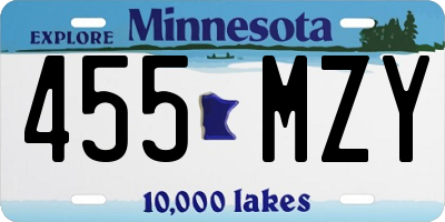 MN license plate 455MZY