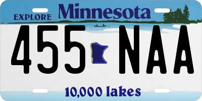 MN license plate 455NAA