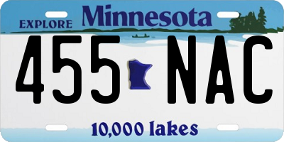 MN license plate 455NAC