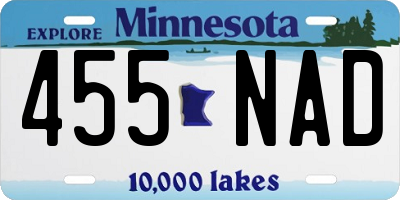 MN license plate 455NAD